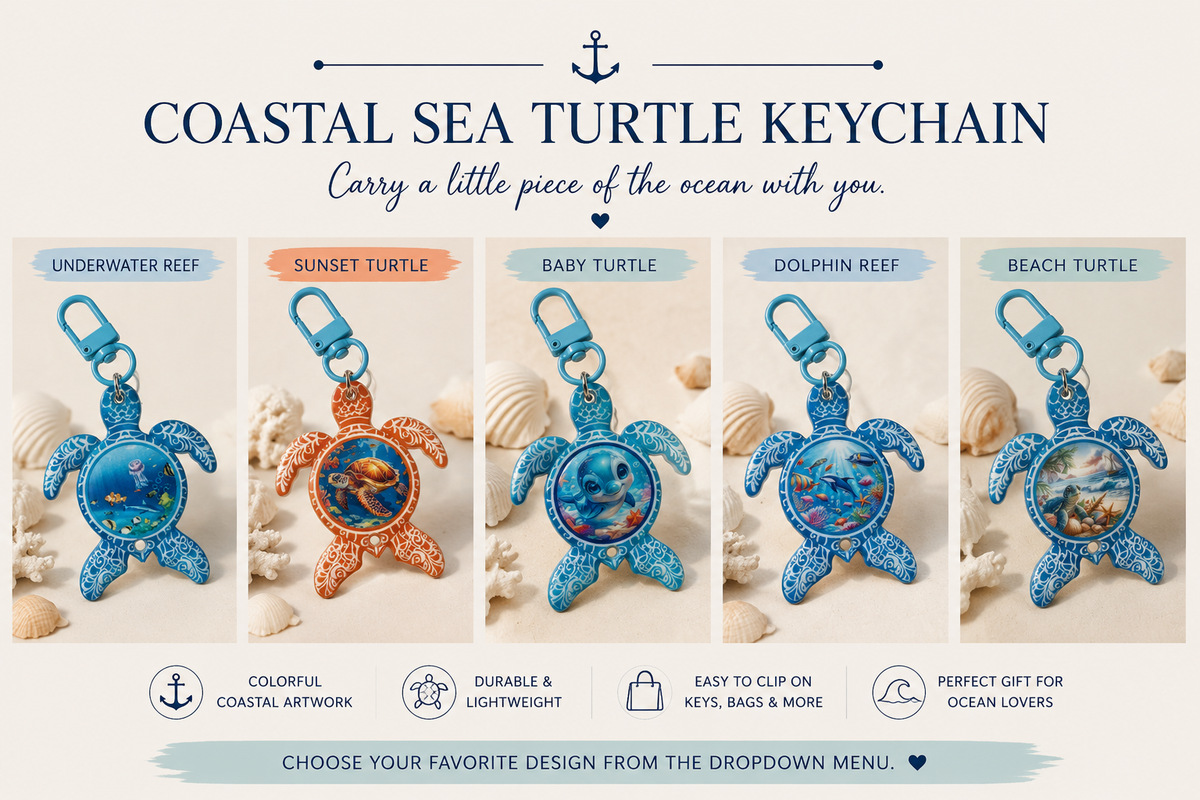 Coastal Sea Turtle Keychain